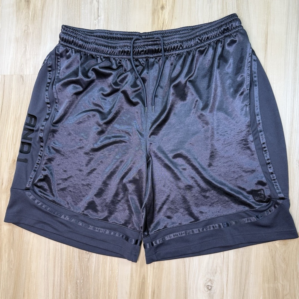 Vintage AND1 Dark Grey Baggy Basketball Shorts Workout Y2K Skater Men's 3XL